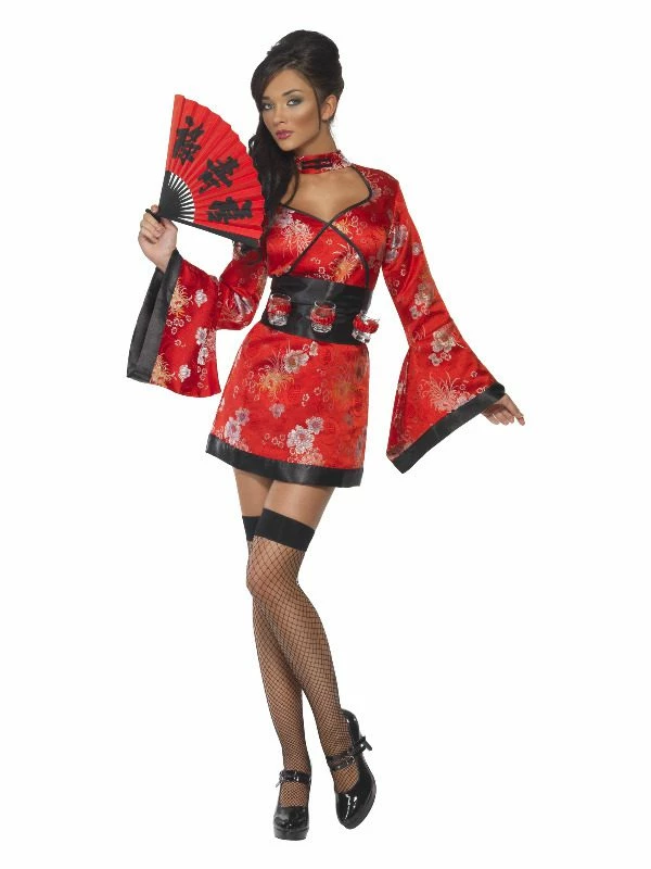 Smiffys Vodka Geisha Costume, Red 3 Smiffys Vodka Geisha Costume, Red