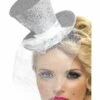 Smiffys Fever Mini Top Hat On Headband, Silver