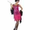 Smiffys Funtime Flapper Costume, Hot Pink -FANCY THAT FANCY DRESS Sales 22417