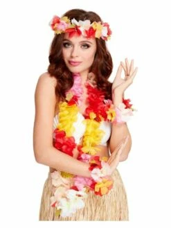 Smiffys Deluxe Hawaiian Set, Multi-Coloured