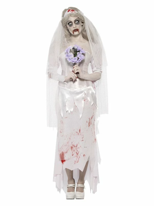 Smiffys Till Death Do Us Part Zombie Bride Costume, White 3 Smiffys Till Death Do Us Part Zombie Bride Costume, White
