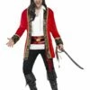 Smiffys Curves Pirate Captain Costume, Red