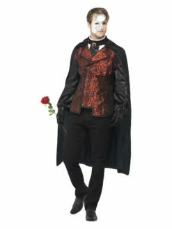 Smiffys Dark Opera Masquerade Costume, Black