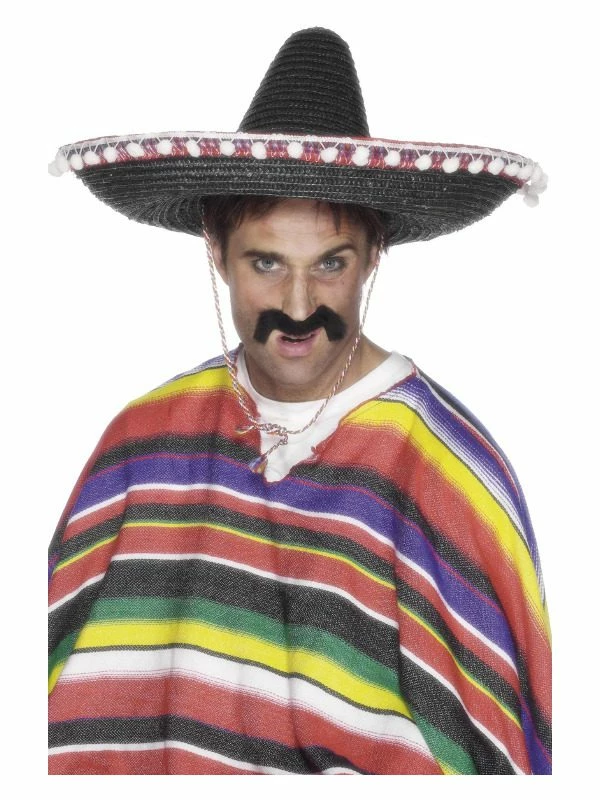 Smiffys Sombrero Straw Hat, Black 3 Smiffys Sombrero Straw Hat, Black