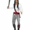 Smiffys Pirate Man Costume, Black & White -FANCY THAT FANCY DRESS Sales 25783