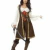 Smiffys High Seas Pirate Wench Costume, Brown -FANCY THAT FANCY DRESS Sales 26225