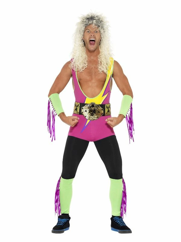 Smiffys Retro Wrestler Costume, Multi-Coloured 3 Smiffys Retro Wrestler Costume, Multi-Coloured