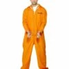 Smiffys Escaped Prisoner Costume, Orange