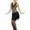 Smiffys All That Jazz Flapper Costume, Black -FANCY THAT FANCY DRESS Sales 30042