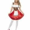 Smiffys Bavarian Wench Costume, White & Red -FANCY THAT FANCY DRESS Sales 30092