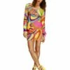 Smiffys Fever 70s Flower Power Costume, Multi-Coloured -FANCY THAT FANCY DRESS Sales 30462