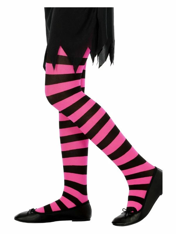 Smiffys Tights, Black & Fuchsia 3 Smiffys Tights, Black & Fuchsia