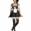 Smiffys Fever Flirty French Maid Costume, Black -FANCY THAT FANCY DRESS Sales 31212