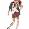 Smiffys High School Horror Zombie Schoolgirl Costume, Grey -FANCY THAT FANCY DRESS Sales 32929