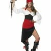 Smiffys Sassy Pirate Wench Costume With Skirt, Black -FANCY THAT FANCY DRESS Sales 33356