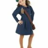 Smiffys World War II Evacuee Girl Costume, Blue -FANCY THAT FANCY DRESS Sales 38651