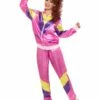 Smiffys 80s Height Of Fashion Shell Suit Costume, Pink -FANCY THAT FANCY DRESS Sales 39660