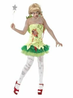 Smiffys Zombie Fairy Costume, Green