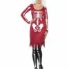 Smiffys Beauty Bones Costume, Red -FANCY THAT FANCY DRESS Sales 40075