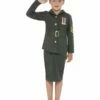 Smiffys WW2 Army Girl Costume, Khaki Green -FANCY THAT FANCY DRESS Sales 41104