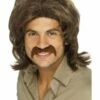 Smiffys 70s Retro Wig, Brown