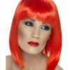 Smiffys Glam Wig, Neon Red