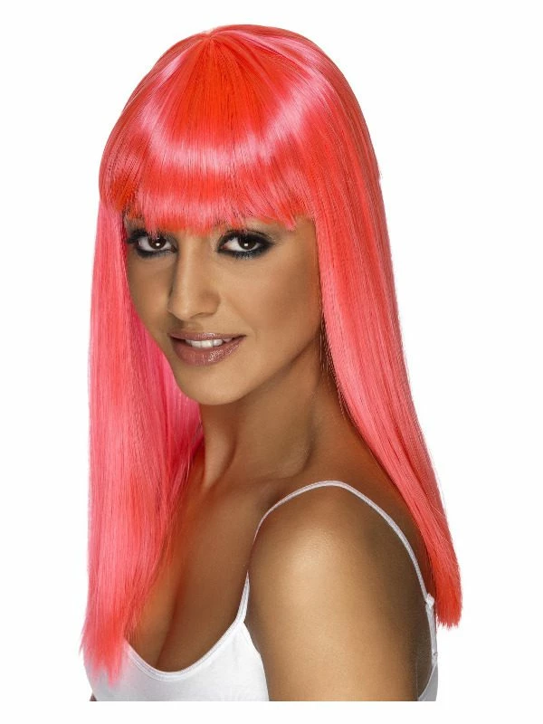 Smiffys Glamourama Wig, Neon Pink 3 Smiffys Glamourama Wig, Neon Pink