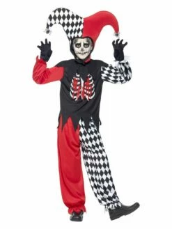 Smiffys Blood Curdling Jester Costume, Black