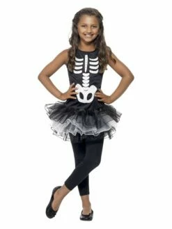 Smiffys Skeleton Tutu Costume, Black