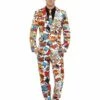 Smiffys Comic Strip Suit, Red & White