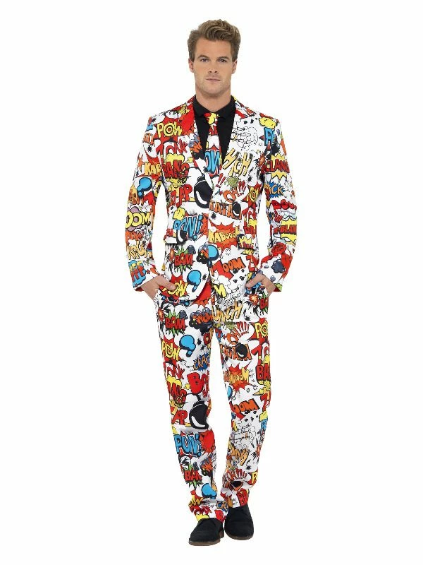 Smiffys Comic Strip Suit, Red & White 3 Smiffys Comic Strip Suit, Red & White