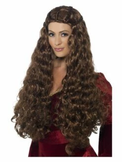 Smiffys Medieval Princess Wig, Brown