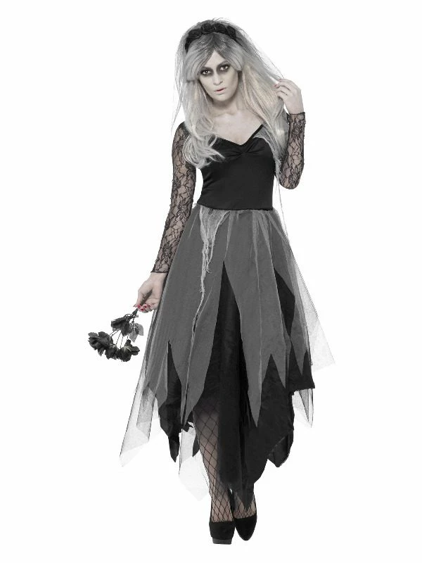 Smiffys Graveyard Bride Costume, Black 3 Smiffys Graveyard Bride Costume, Black