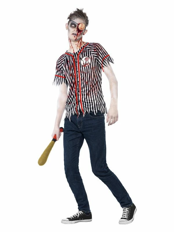 Smiffys Zombie Baseball Player Costume, Black & White 3 Smiffys Zombie Baseball Player Costume, Black & White