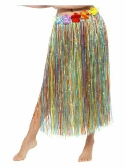 Smiffys Hawaiian Hula Skirt With Flowers, With Velcro, Mul