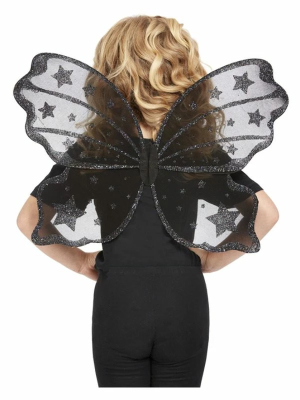 Smiffys Dark Botanicals Butterfly Wings, 42cm/17in, Black 3 Smiffys Dark Botanicals Butterfly Wings, 42cm/17in, Black