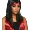 Smiffys Bleeding Dip Dye Wig, Black & Red -FANCY THAT FANCY DRESS Sales 44996
