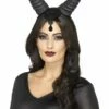 Smiffys Demonic Queen Horns, On Headband, Black -FANCY THAT FANCY DRESS Sales 45086