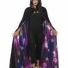 Smiffys Deluxe Reversible Galaxy Ouija Cape, Black & Purpl
