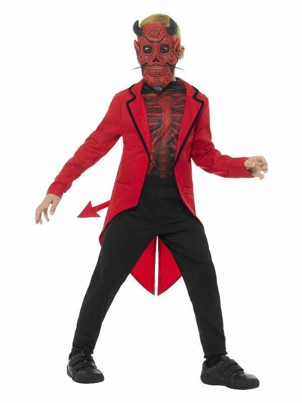 Smiffys Deluxe Day Of The Dead Devil Boy Costume, Red 3 Smiffys Deluxe Day Of The Dead Devil Boy Costume, Red
