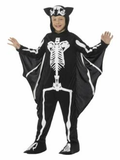 Smiffys Bat Skeleton Costume, Black & White