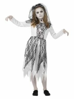 Smiffys Ghostly Bride Costume, Grey