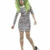 Smiffys Zombie Jail Bird Costume, Black