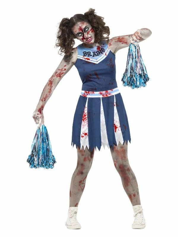 Smiffys Zombie Cheerleader Costume, Blue 3 Smiffys Zombie Cheerleader Costume, Blue
