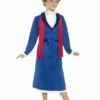 Smiffys Victorian Nanny Costume, Blue