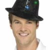 Smiffys Light Up Sequin Trilby Hat, Black 1 Smiffys Light Up Sequin Trilby Hat, Black -FANCY THAT FANCY DRESS Sales 47067