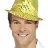 Smiffys Light Up Sequin Trilby Hat, Gold -FANCY THAT FANCY DRESS Sales 47069