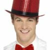 Smiffys Sequin Top Hat, Red -FANCY THAT FANCY DRESS Sales 48261