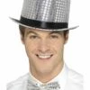 Smiffys Sequin Top Hat, Silver -FANCY THAT FANCY DRESS Sales 48262