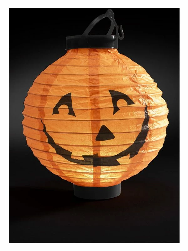 Smiffys Light Up LED Paper Pumpkin Lantern, Orange 3 Smiffys Light Up LED Paper Pumpkin Lantern, Orange